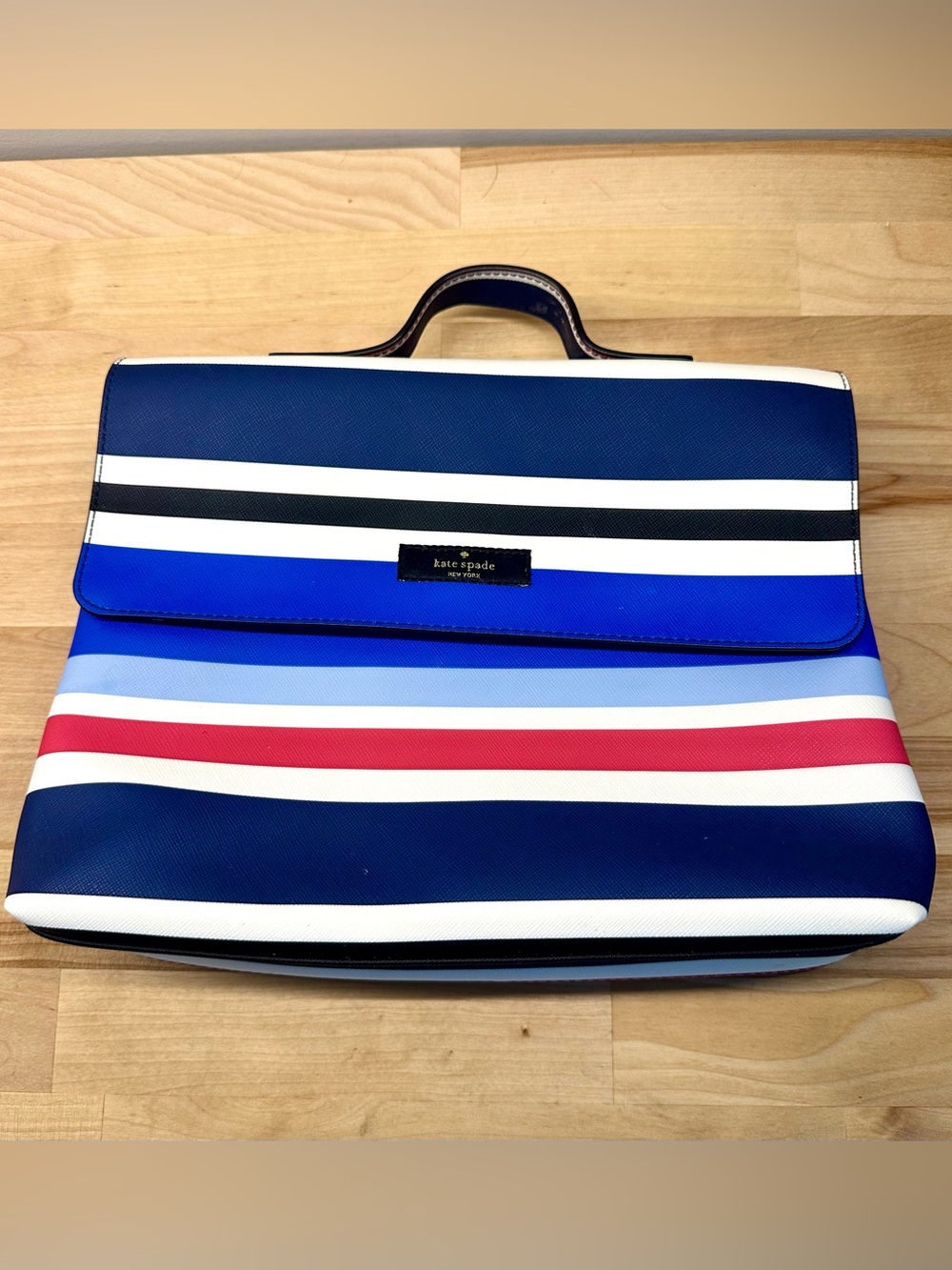 Kate Spade Striped Cosmetic Bag or Travel Toiletry Case NWOT
